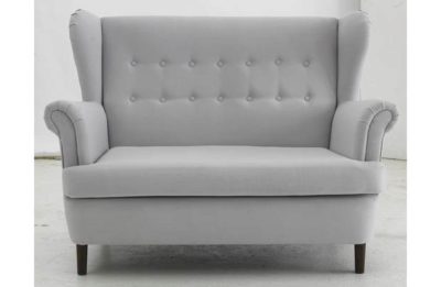 Collection Martha Large Fabric Wingback Sofa - Grey